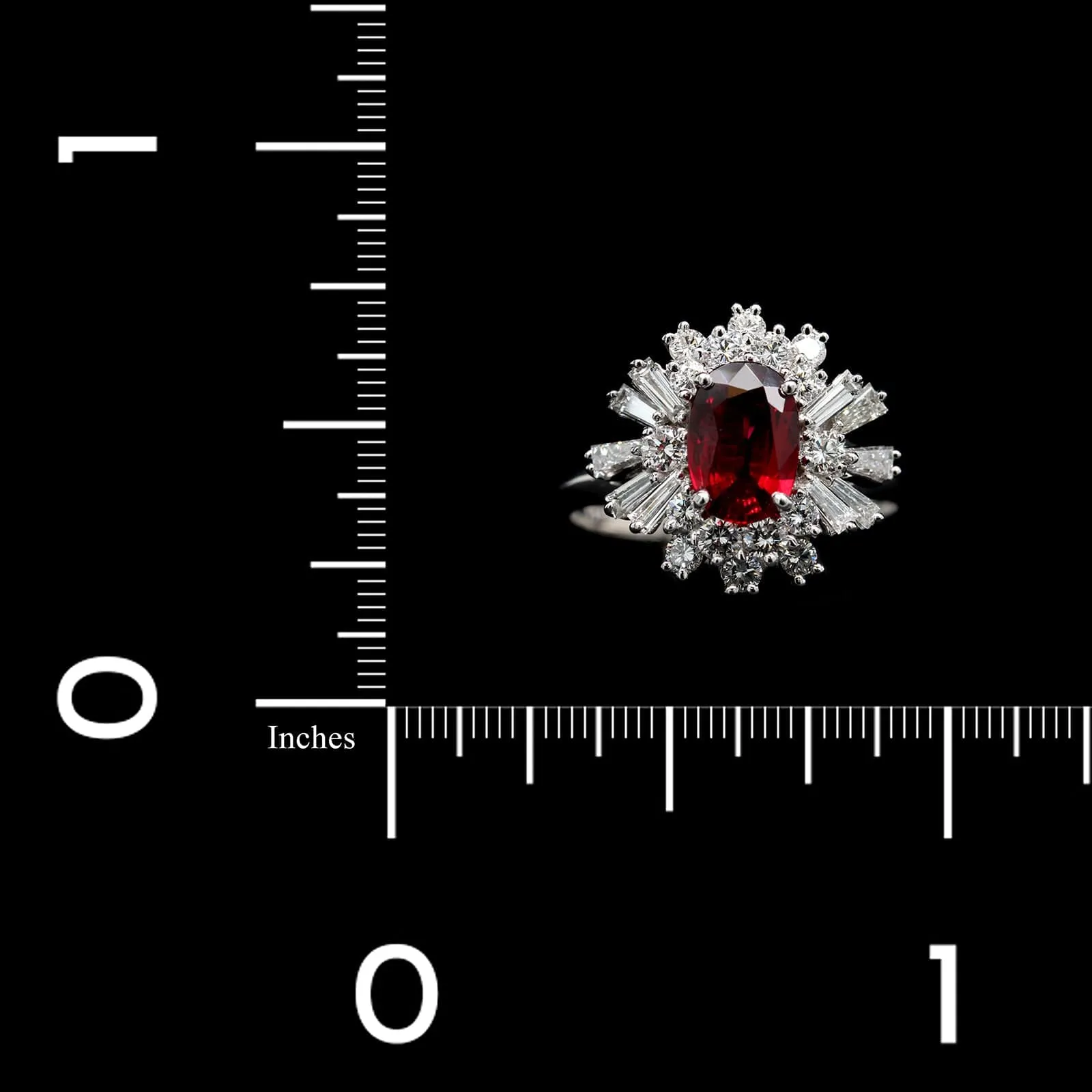 18K White Gold Estate Ruby and Diamond Ring