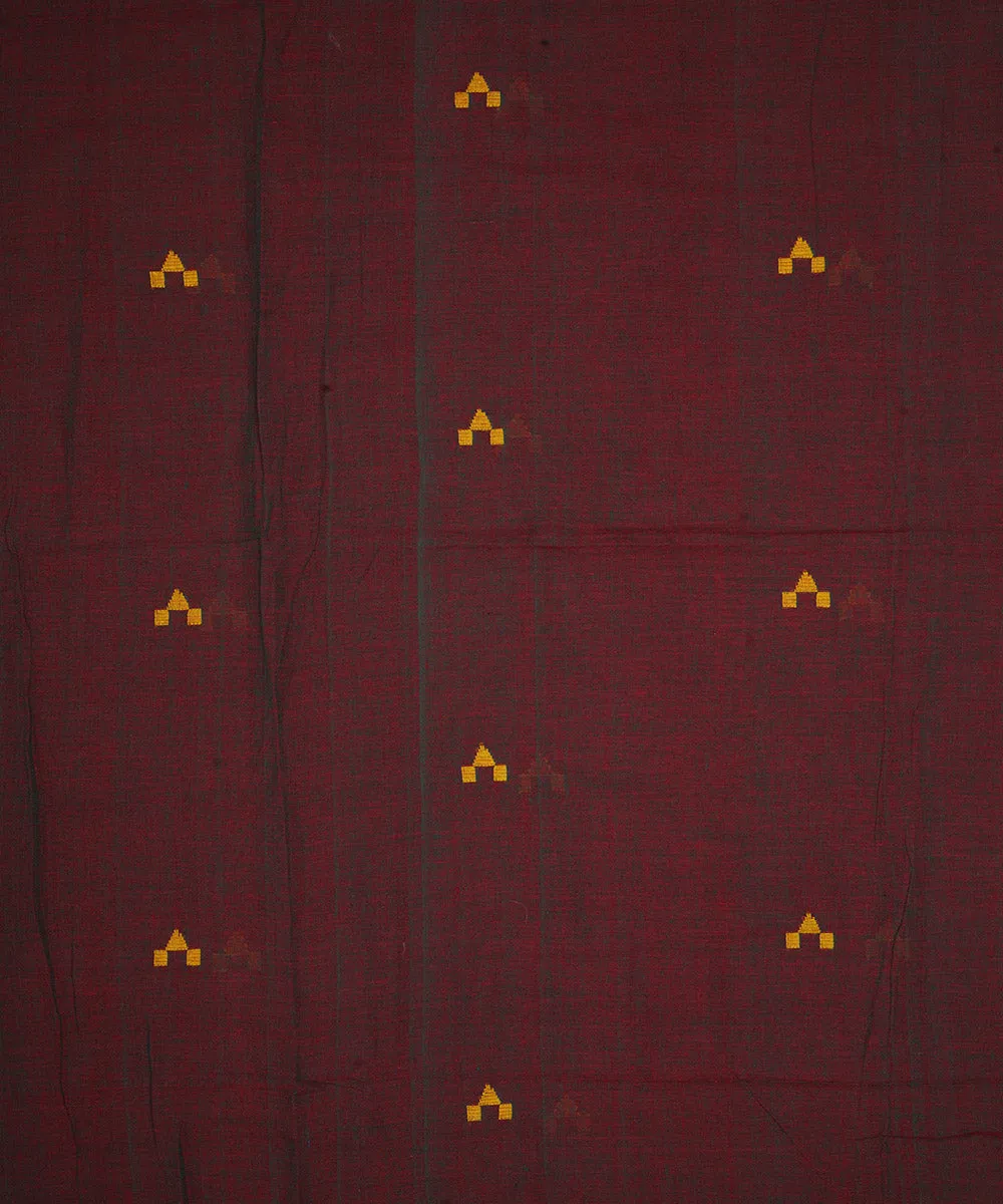 1.8m Red green handwoven cotton jamdani fabric