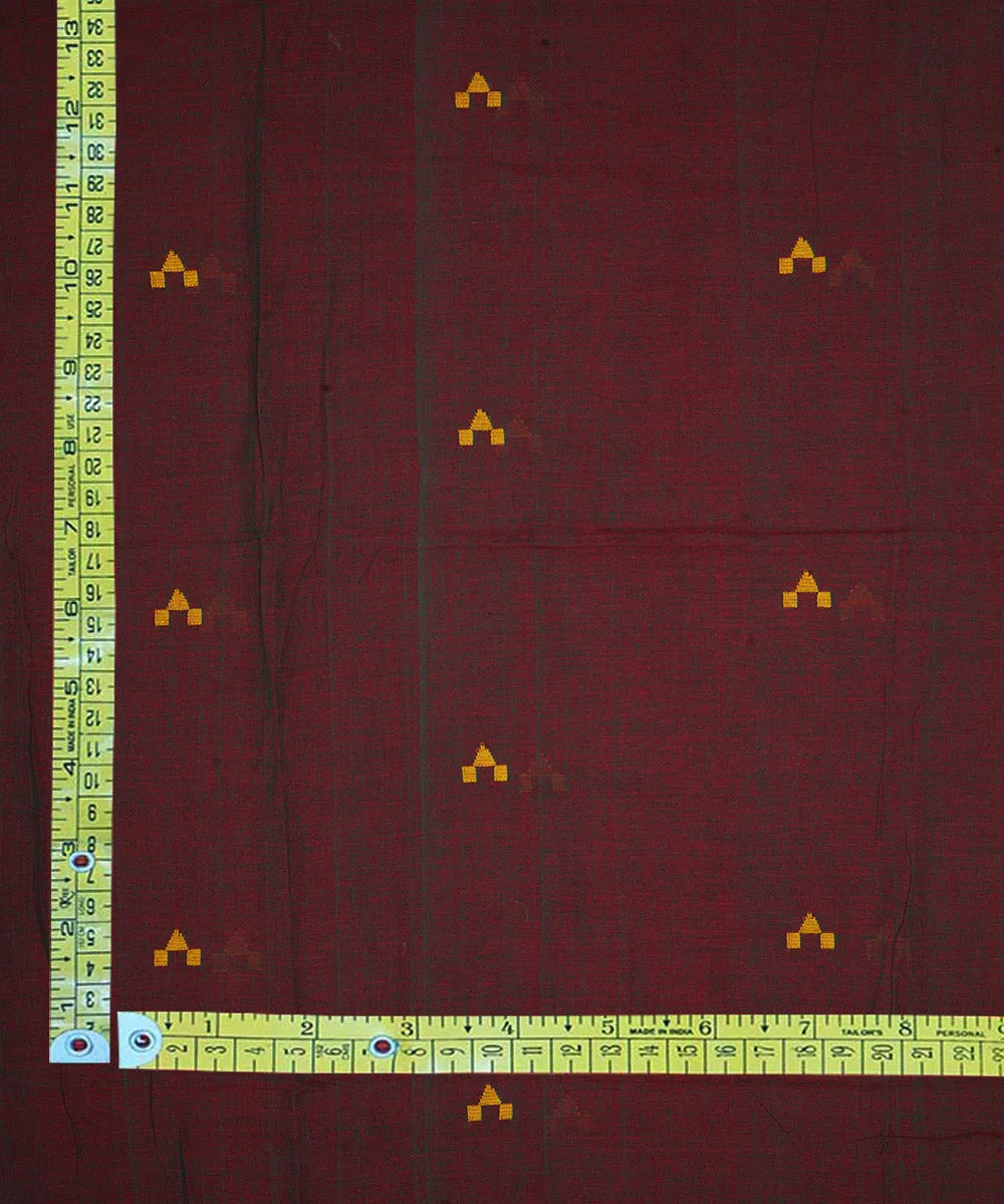 1.8m Red green handwoven cotton jamdani fabric