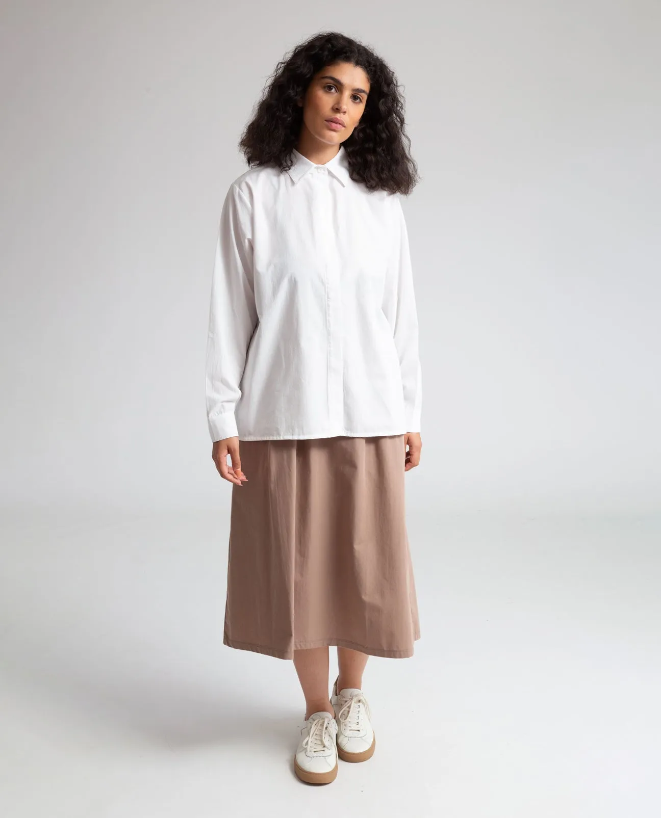 Ashley Organic Cotton Skirt In Mocha