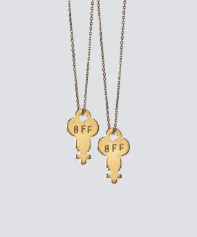 Best Friend Gold Dainty Key Necklace Set (2)