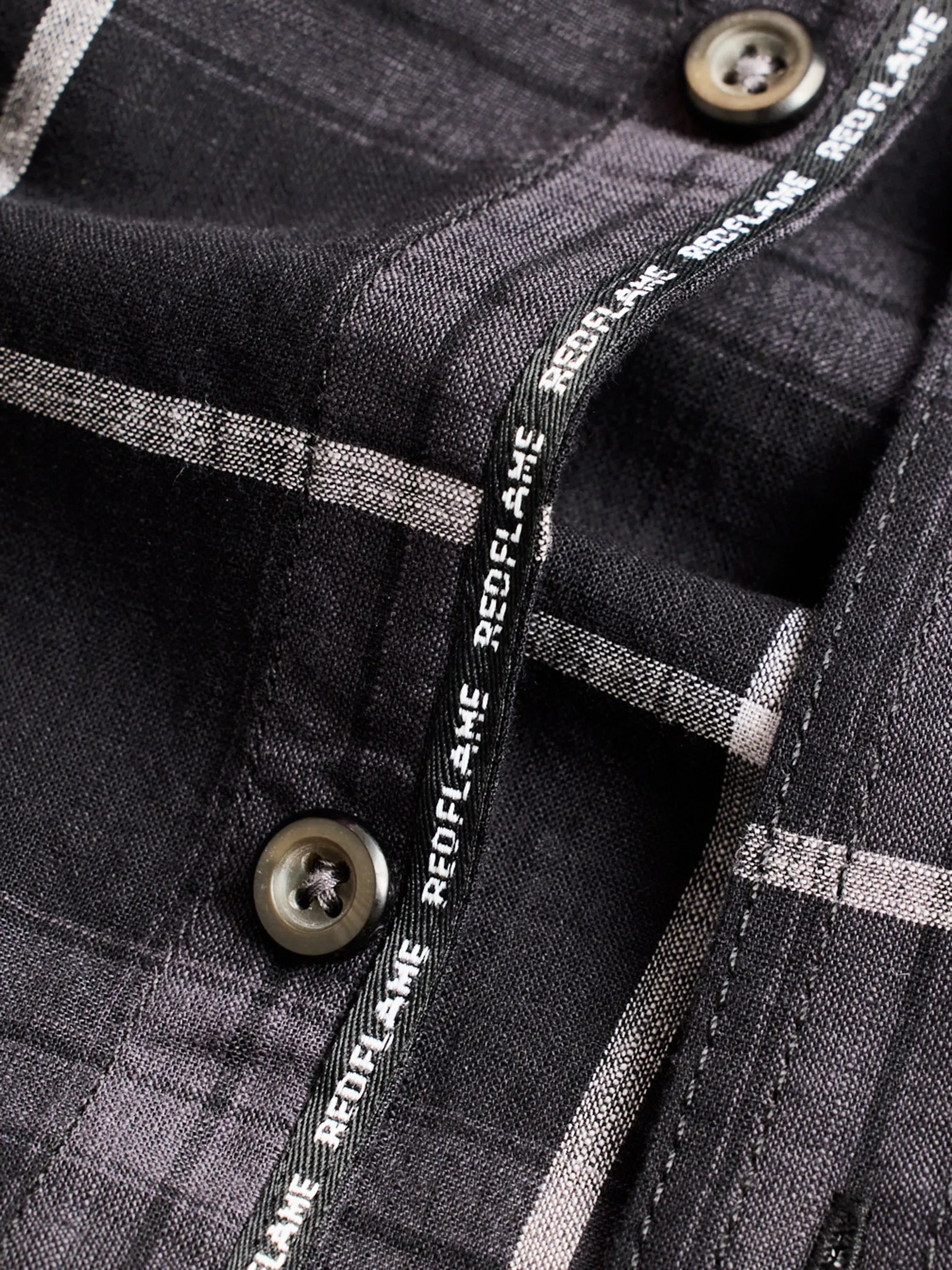 Black Pure Cotton Checked Shirt