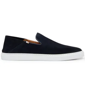 Boss Rey Slon Slip On Shoe - Dark Blue Suede