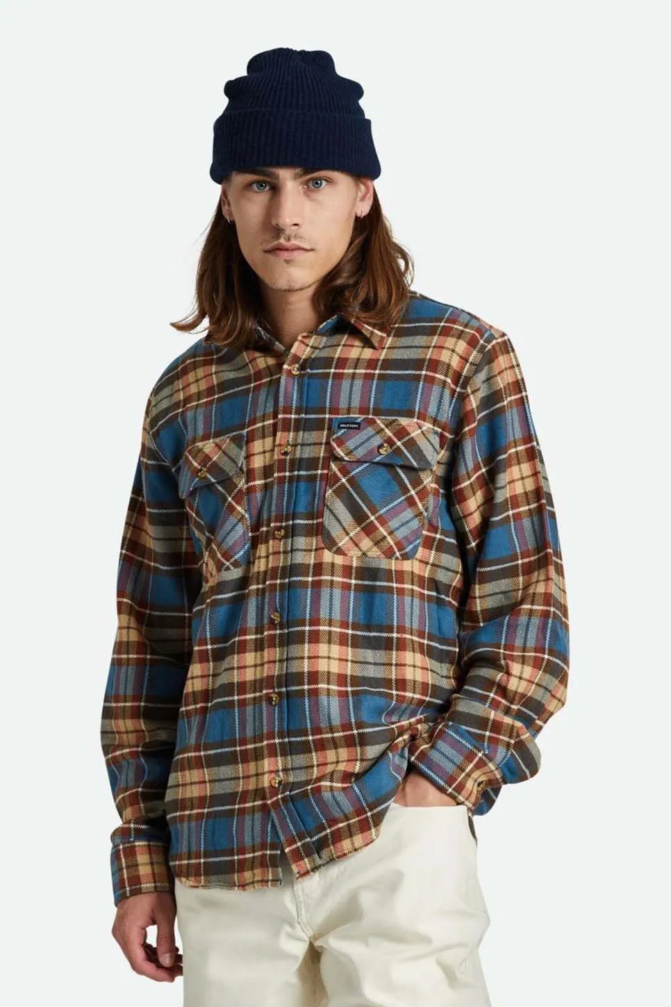 BOWERY LS FLANNEL Ocean Blue/Palm Desert/Sand