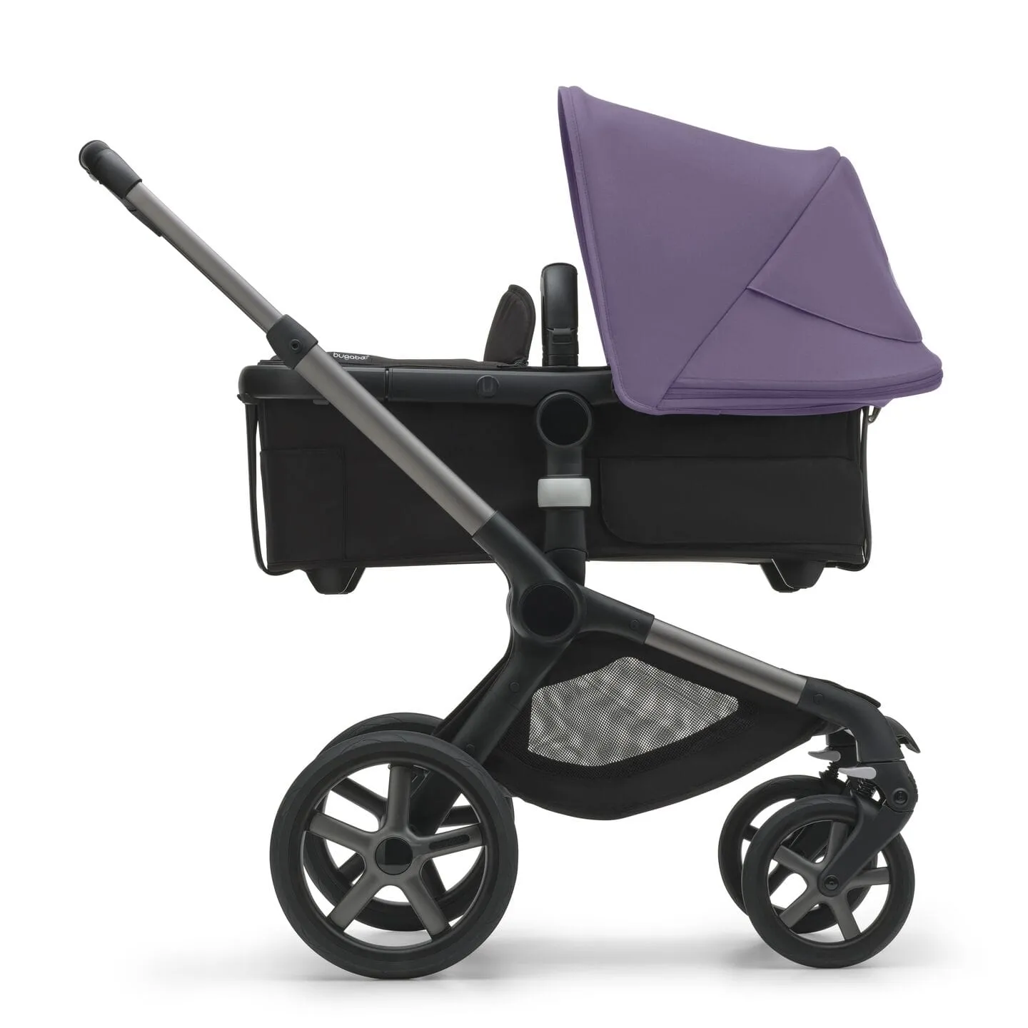 Bugaboo Fox 5, Nuna Turtle and Base Travel System - Graphite/Midnight Black/Astro Purple