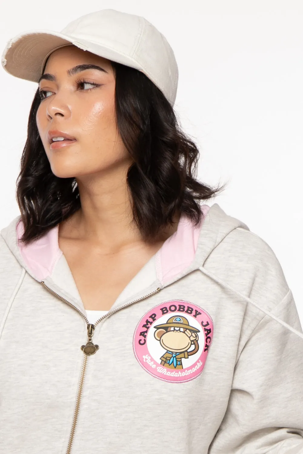 Camp - Bobby Jack Oversized Premium Zip Hoodie - Heather Grey