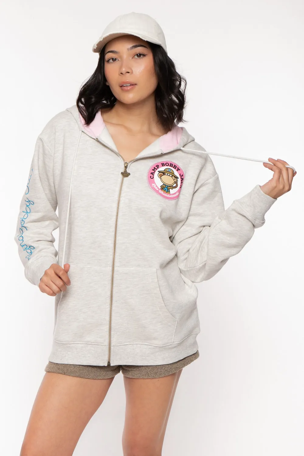 Camp - Bobby Jack Oversized Premium Zip Hoodie - Heather Grey