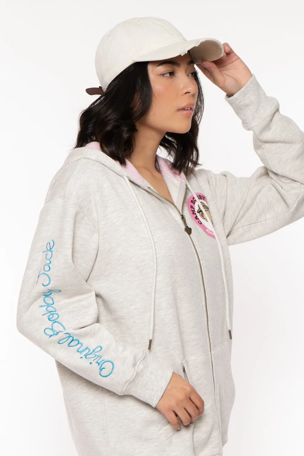 Camp - Bobby Jack Oversized Premium Zip Hoodie - Heather Grey