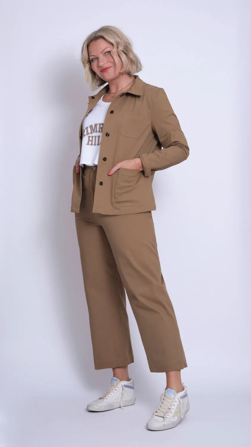 Caramel Cotton-Twill Pelli Jacket