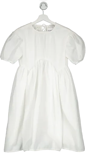 Cecilie Bahnsen White Thelma Balloon Sleeve Dress UK 8