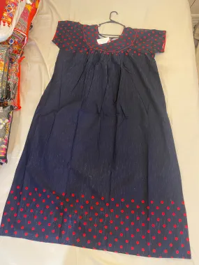 Comfy Blue And Red Boat Neck Nighty