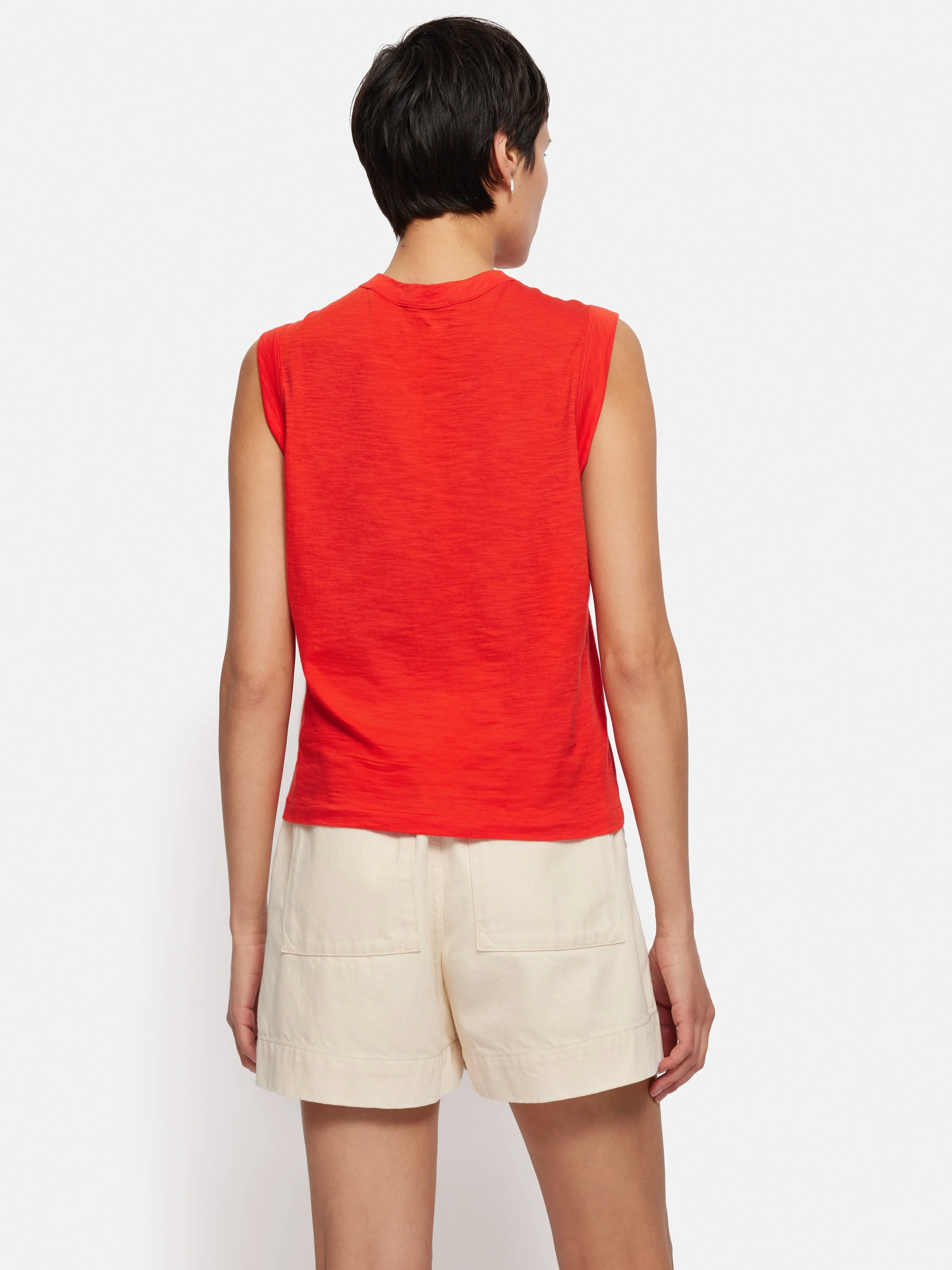 Cotton Slub Tank Top | Red