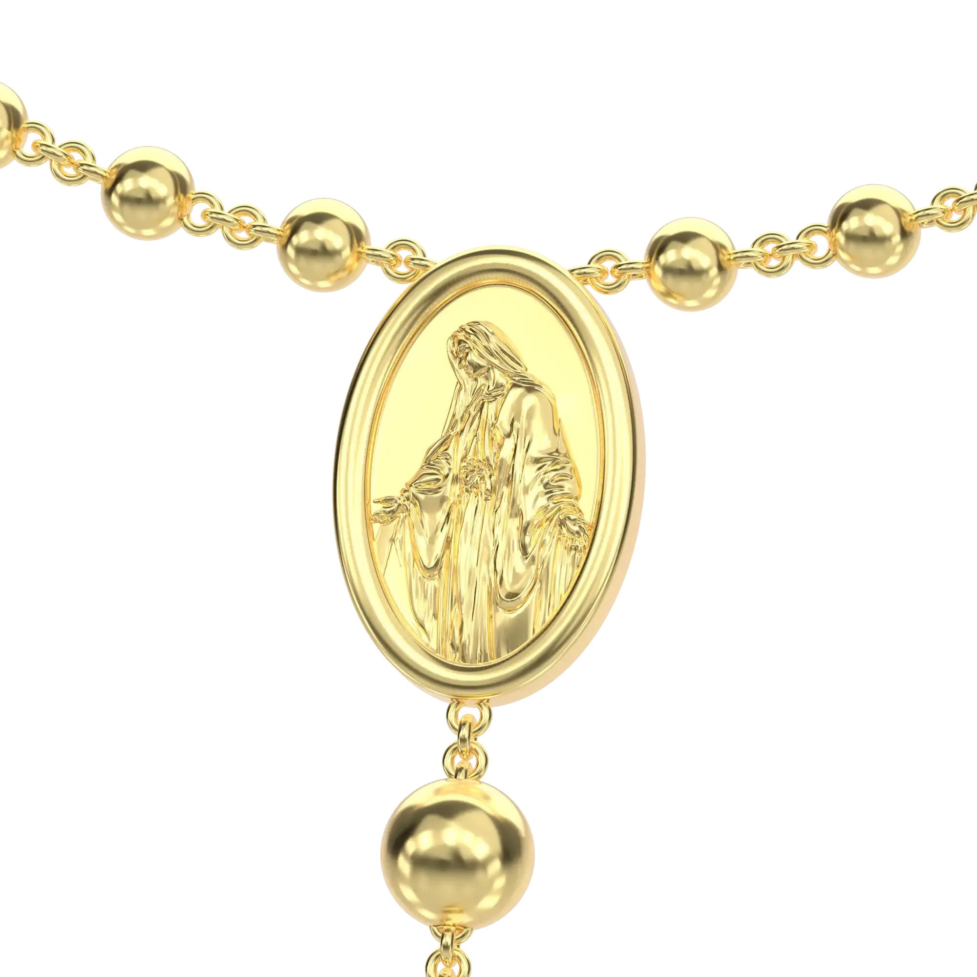 Custom Adjustable Virgin Mary Rosary Necklace