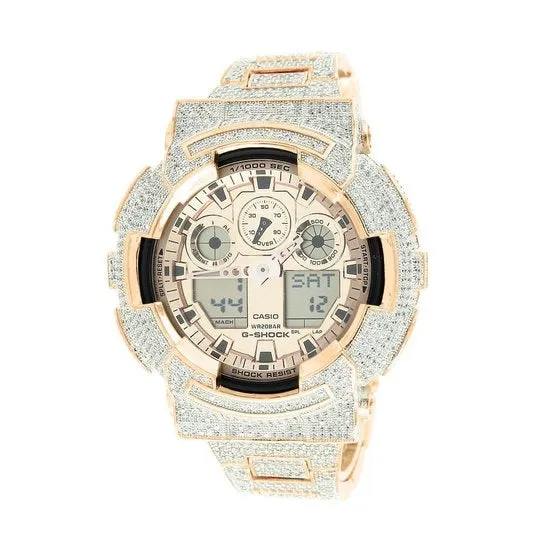 CUSTOM CASIO G-SHOCK WATCH 11.0 CT LAB MADE DIAMONDS