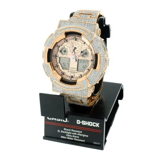 CUSTOM CASIO G-SHOCK WATCH 11.0 CT LAB MADE DIAMONDS