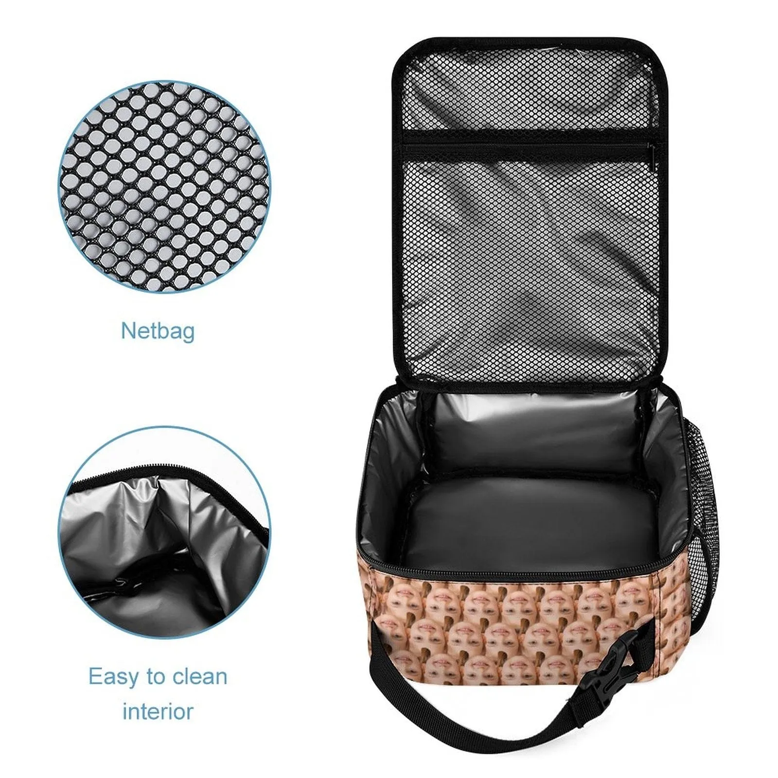 Custom Face Portable Insulated Lunch Bag