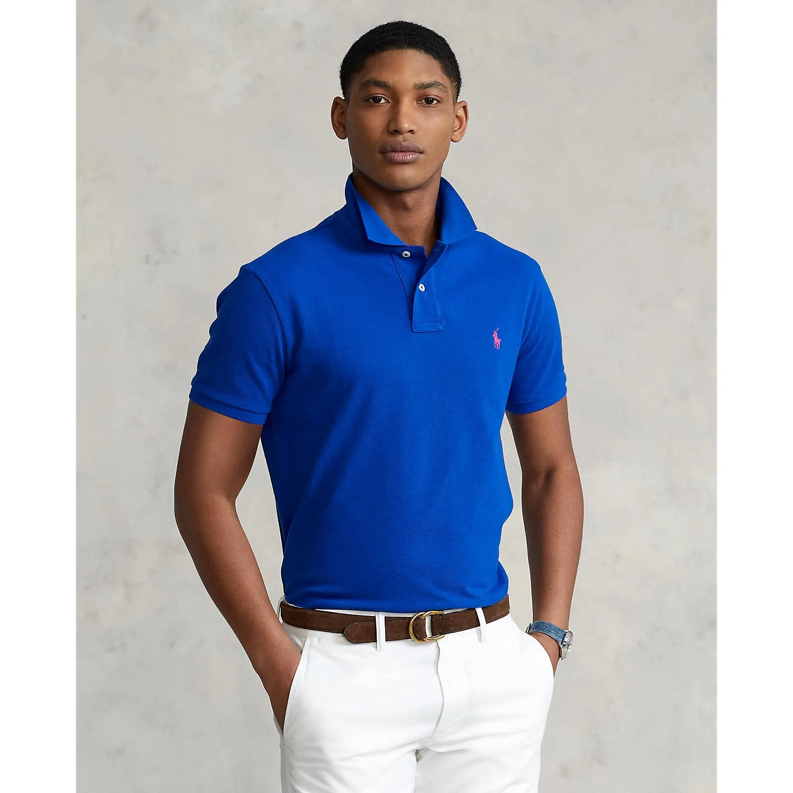 Custom Fit Mesh Polo - Royal Blue