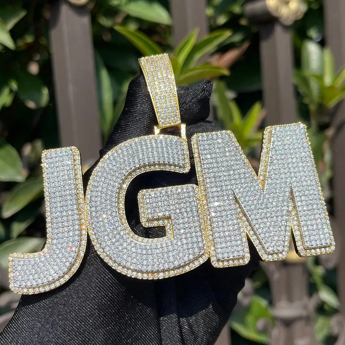 Custom Iced Out Modern Font Pendant