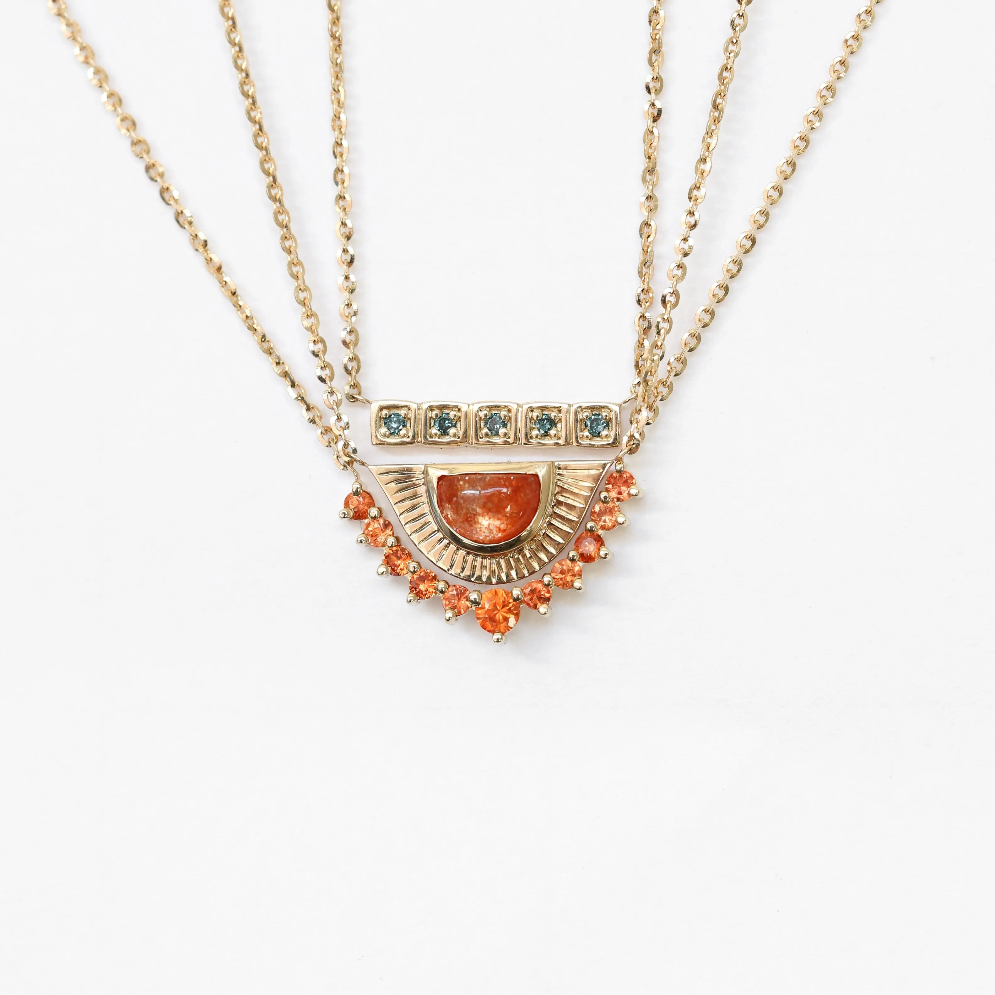 Cyra 3-Piece Sunstone Necklace Set