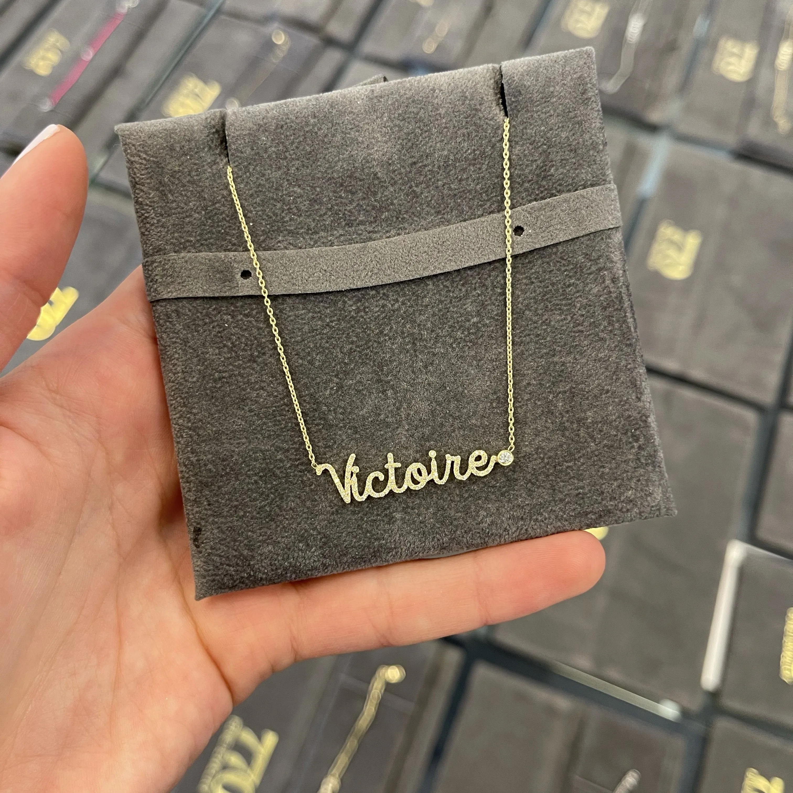 Diamond Pave Custom Name Necklace