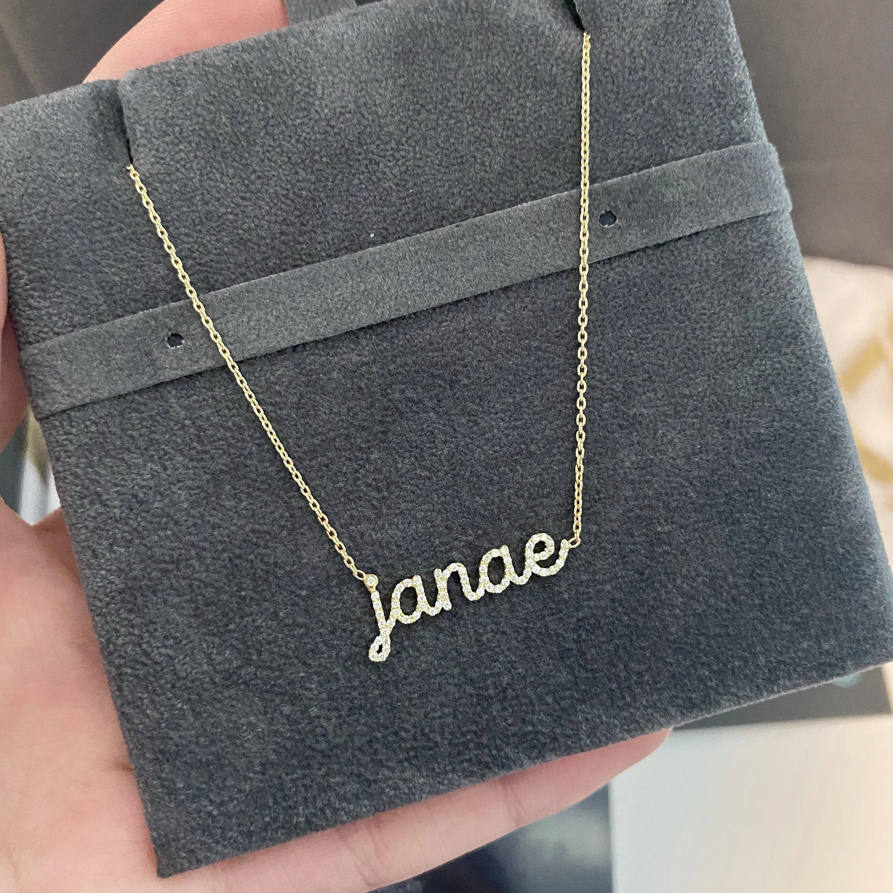 Diamond Pave Custom Name Necklace