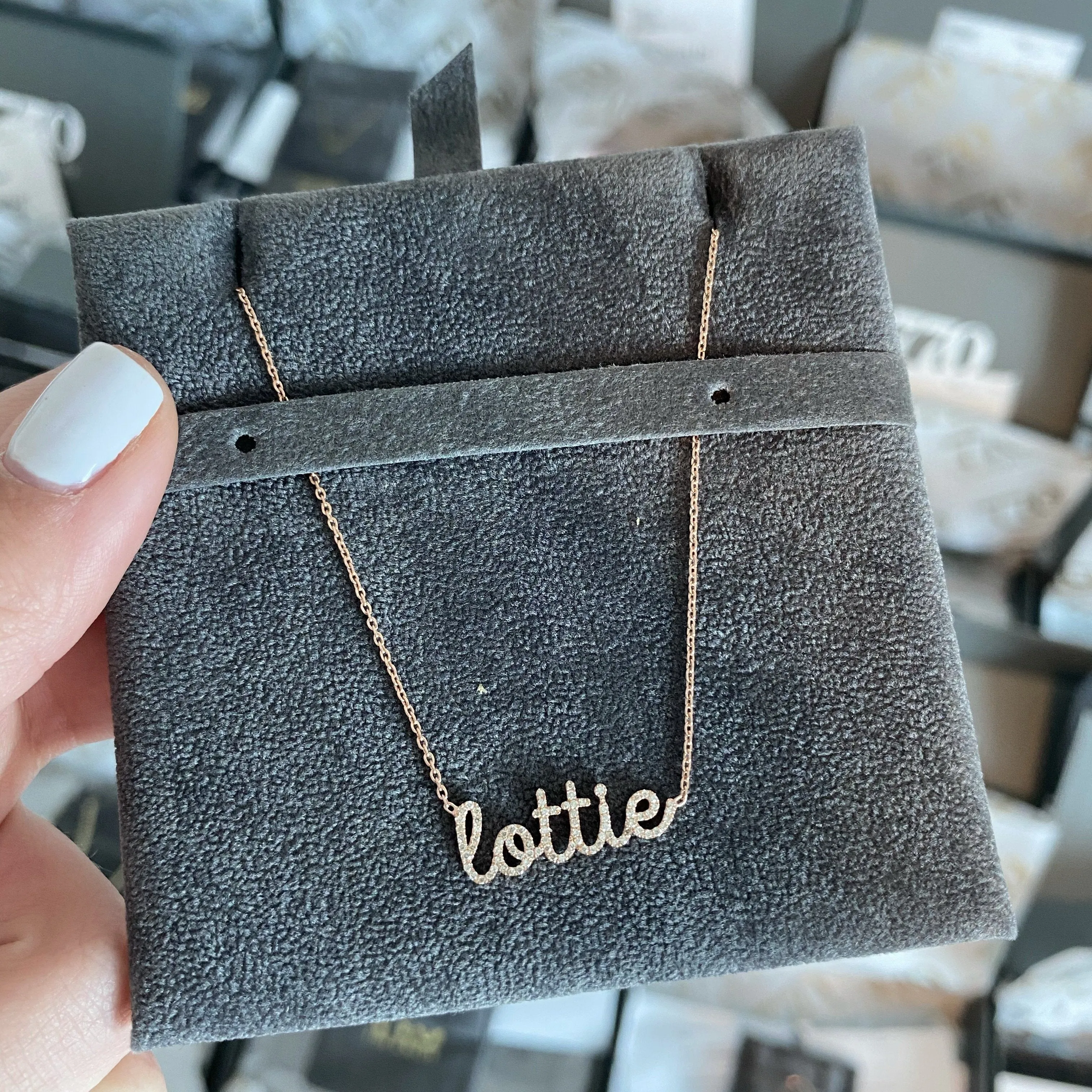 Diamond Pave Custom Name Necklace