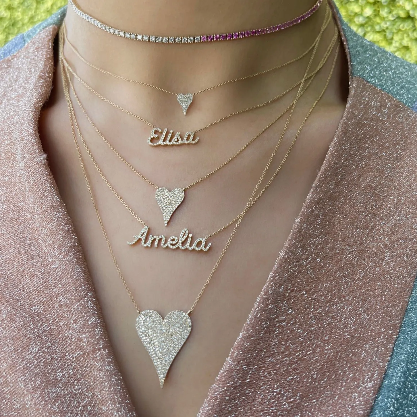 Diamond Pave Custom Name Necklace