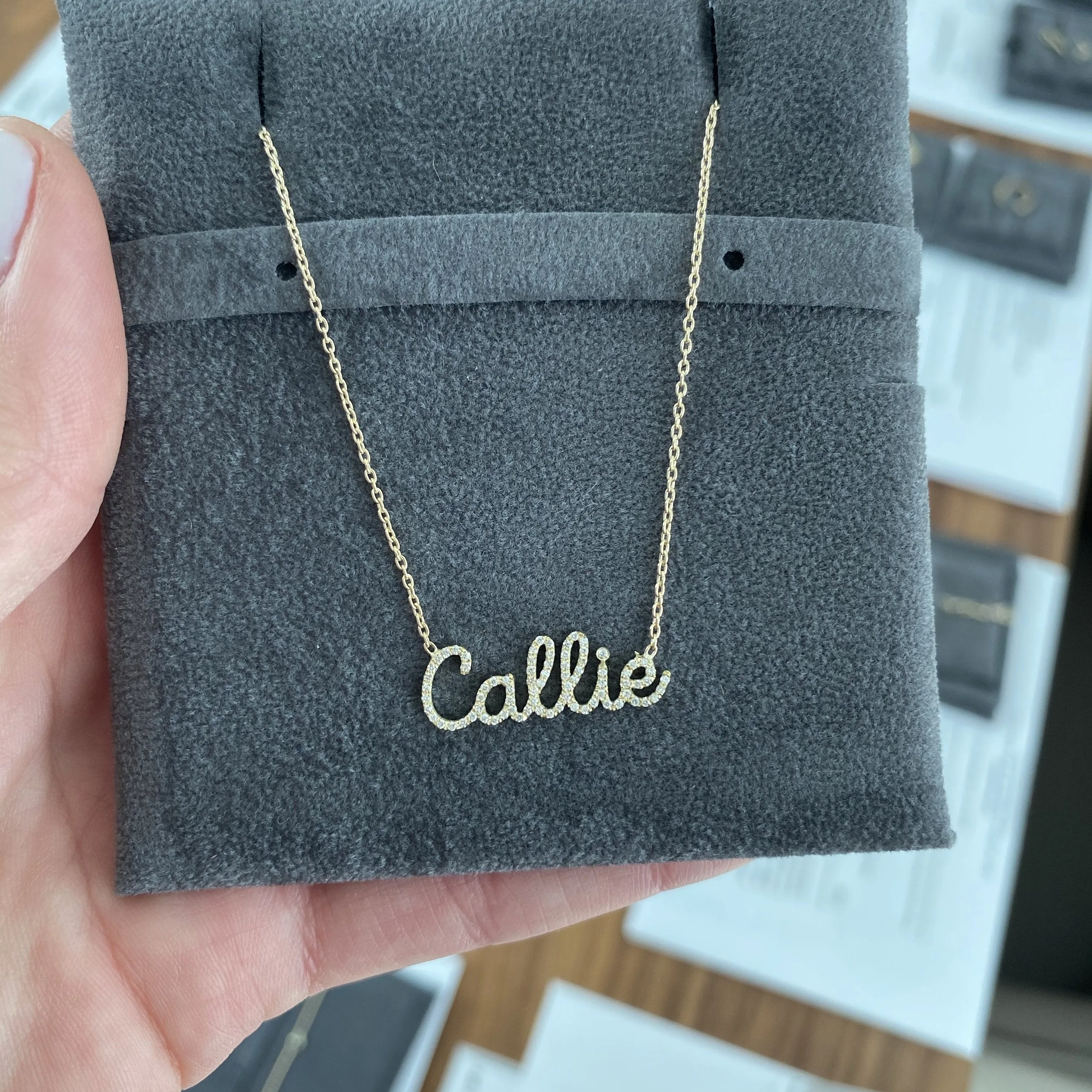 Diamond Pave Custom Name Necklace