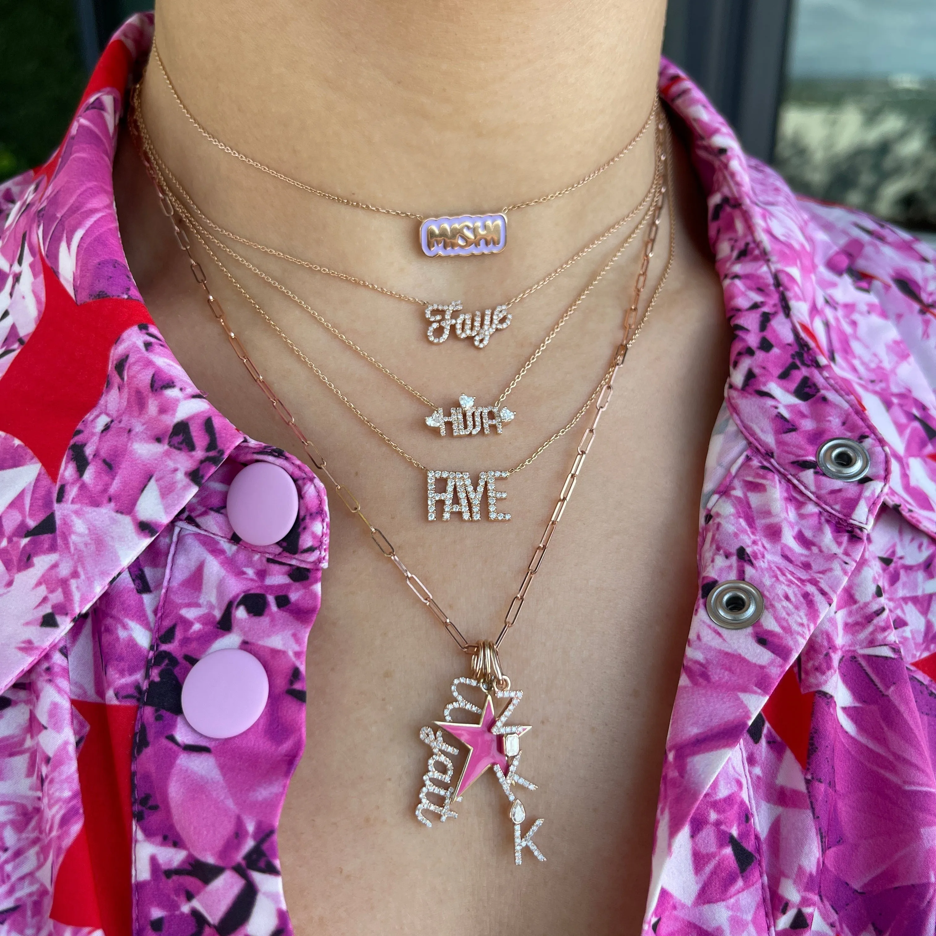 Diamond Pave Custom Name Necklace