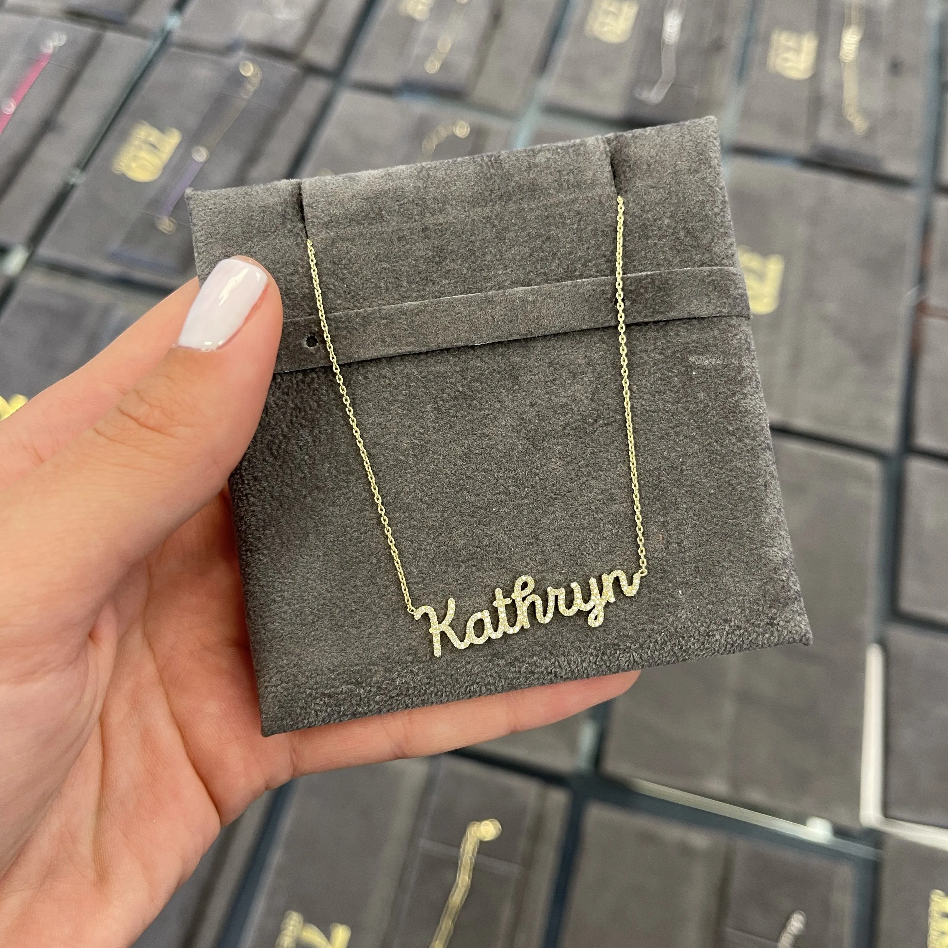 Diamond Pave Custom Name Necklace