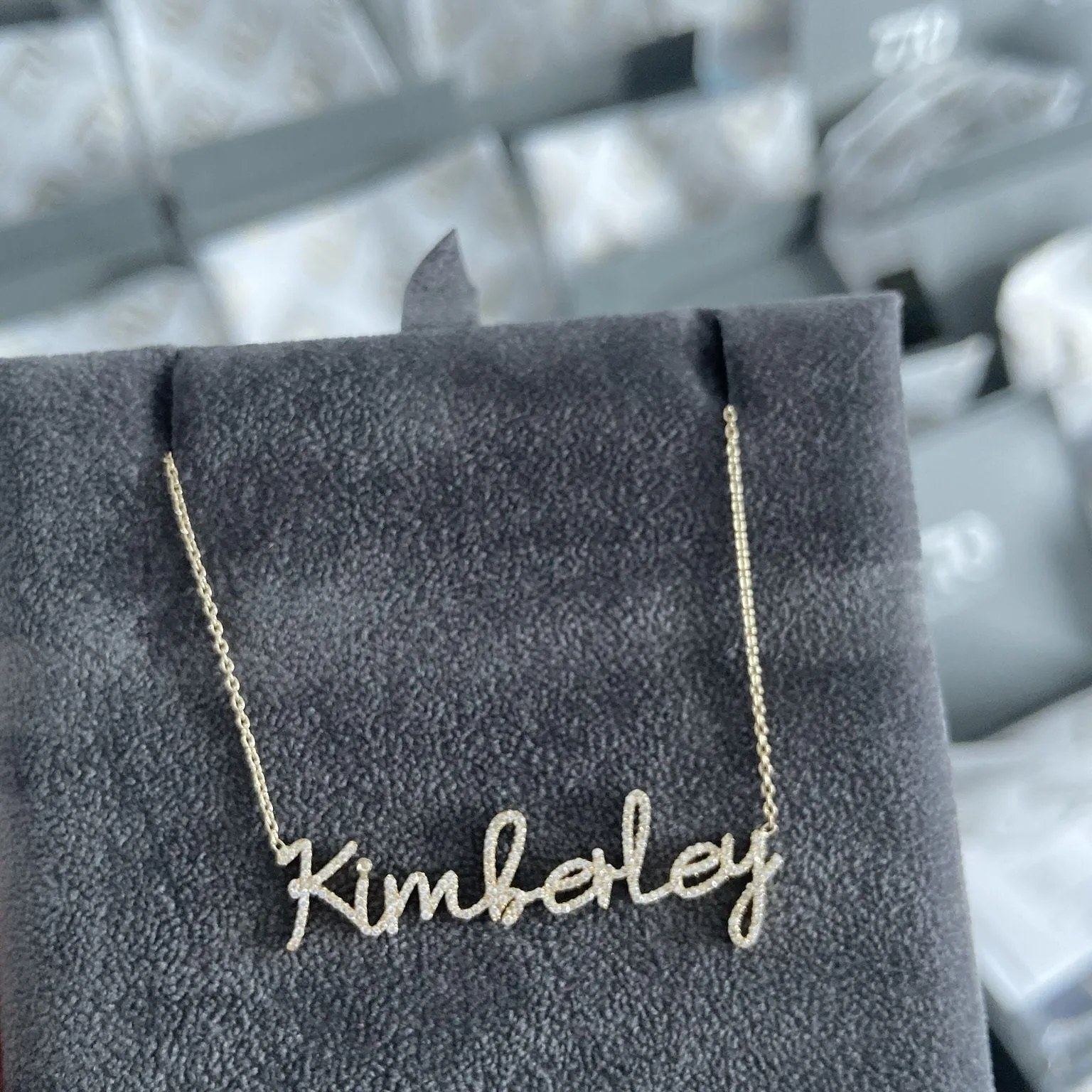 Diamond Pave Custom Name Necklace