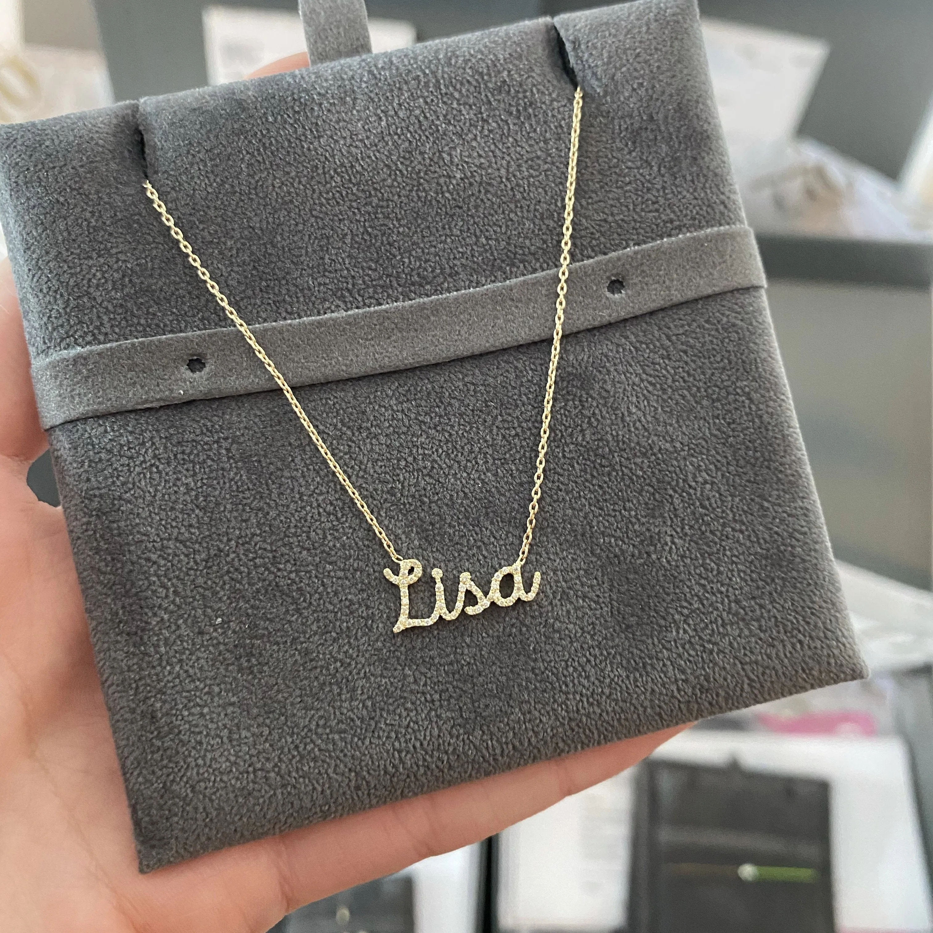 Diamond Pave Custom Name Necklace