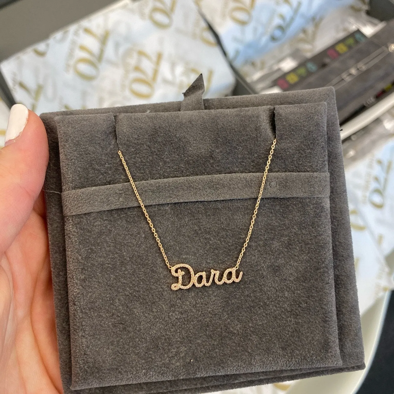 Diamond Pave Custom Name Necklace