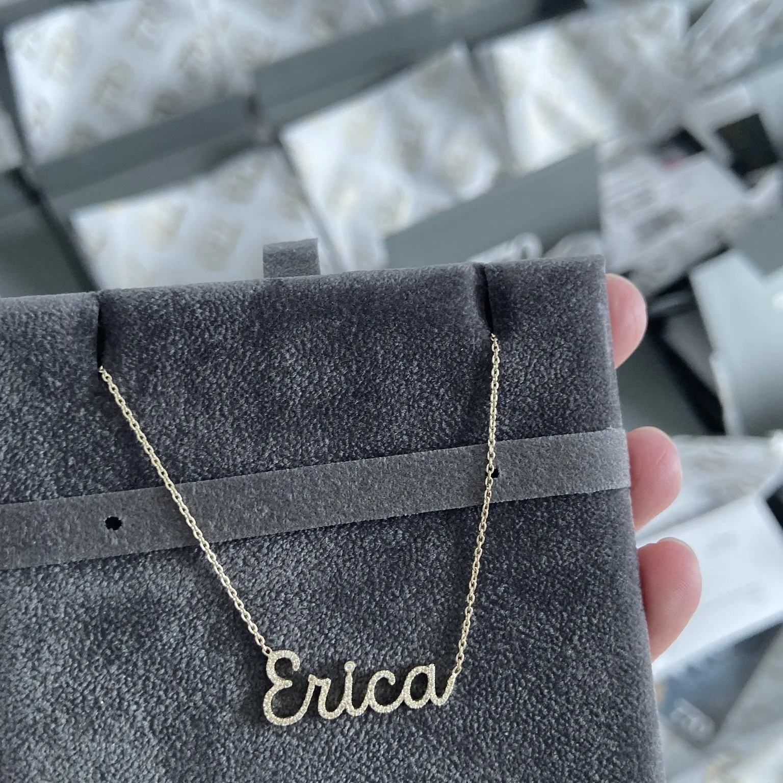 Diamond Pave Custom Name Necklace