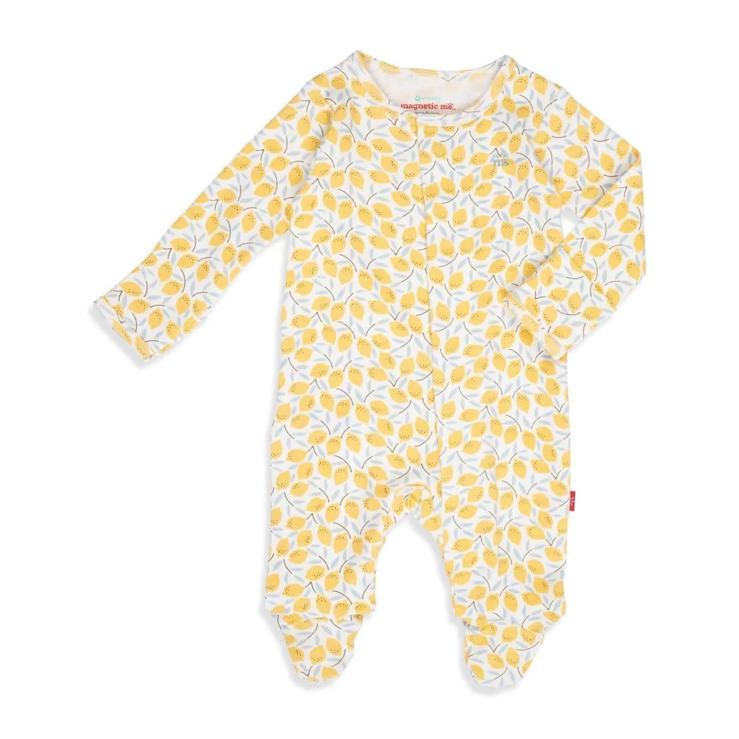 easy peasy lemon squeezy organic cotton magnetic parent favorite footie - re-loved