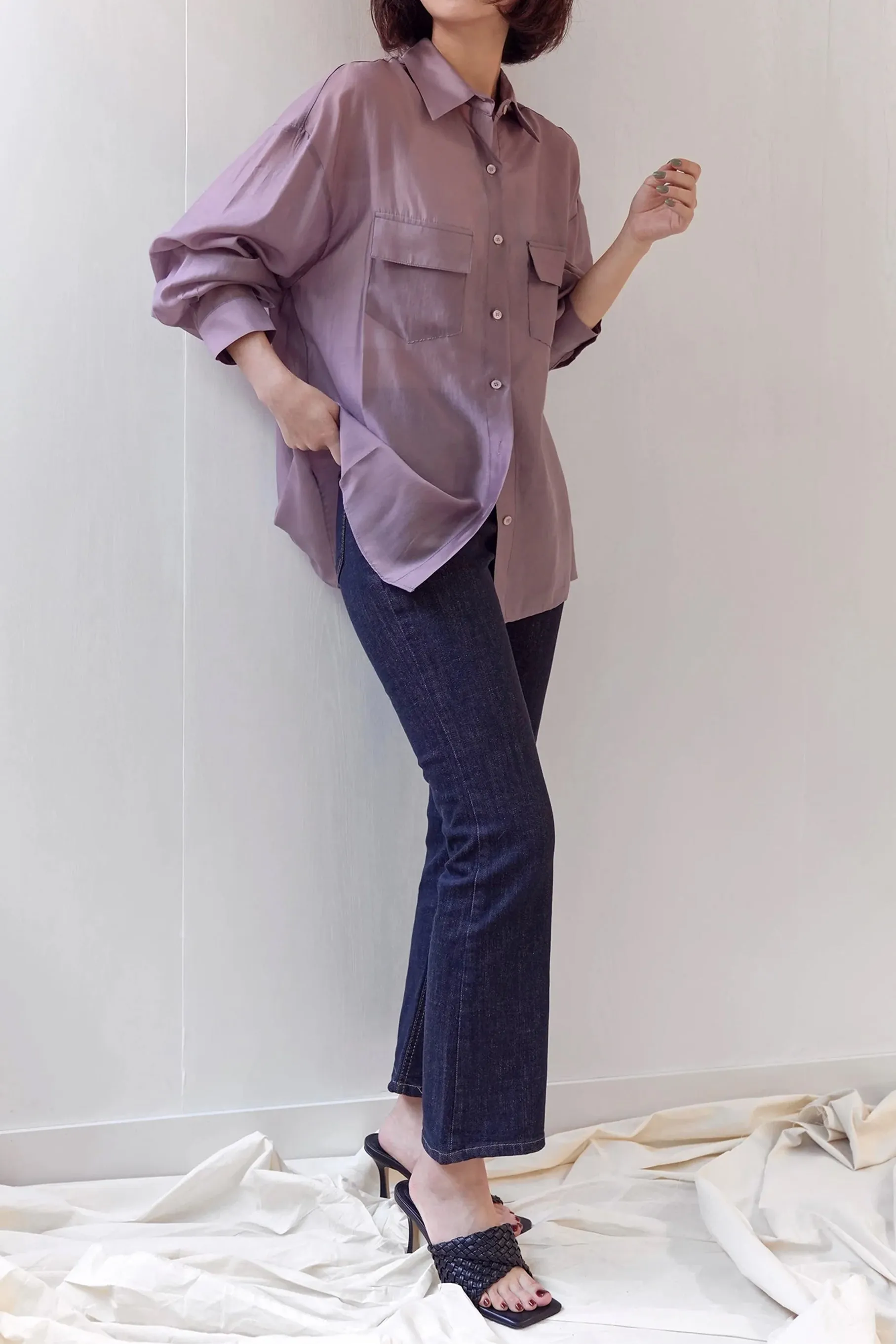 Elinor Pocket Shirt, Purple