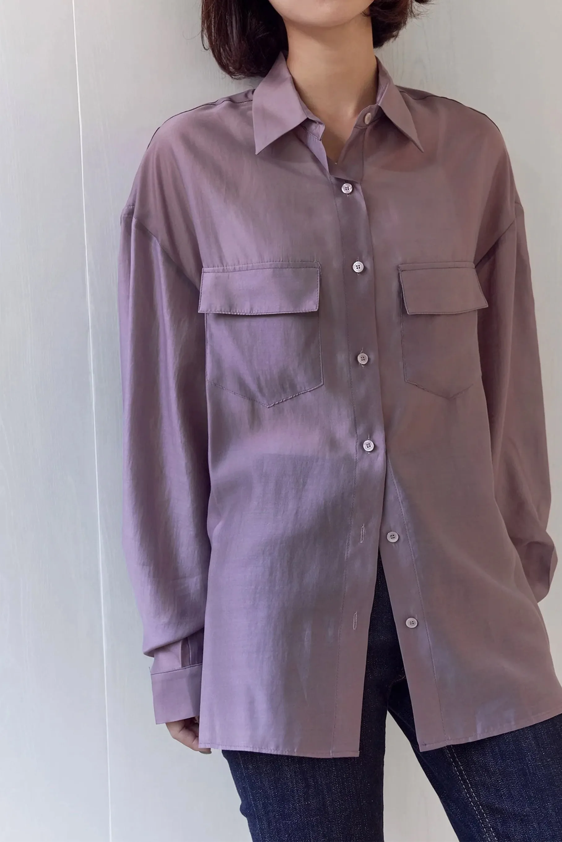 Elinor Pocket Shirt, Purple