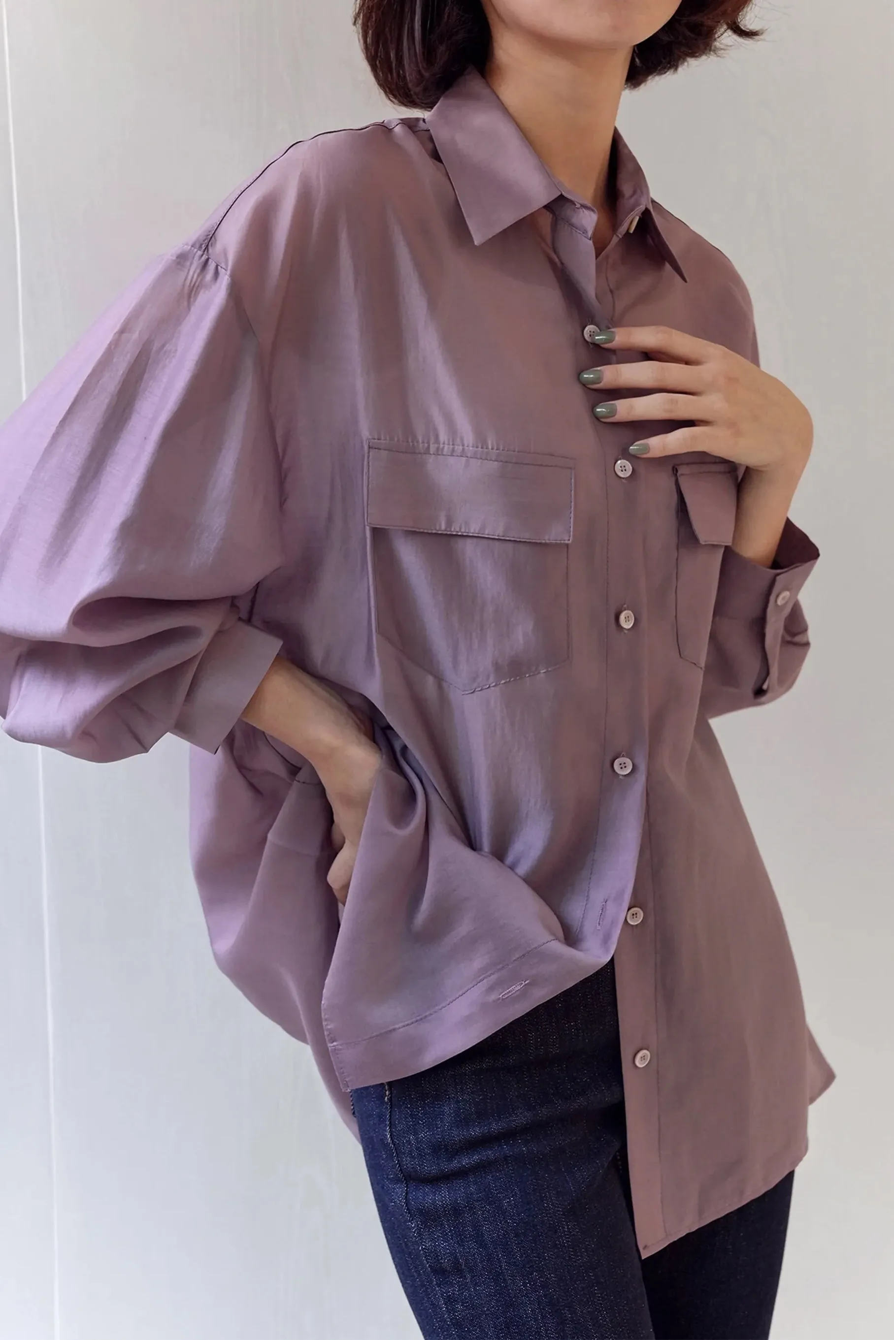 Elinor Pocket Shirt, Purple