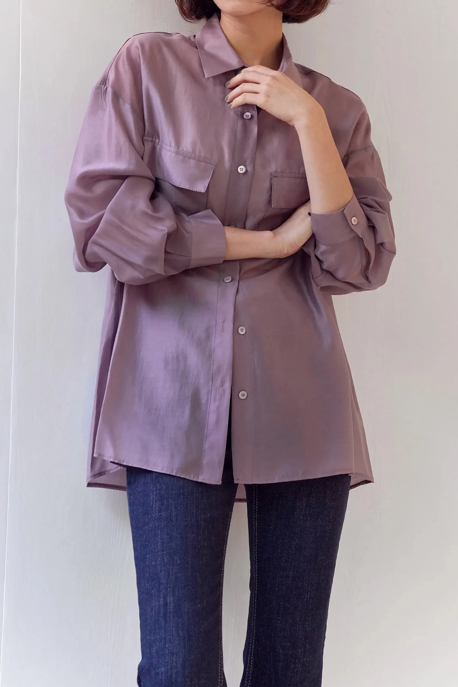 Elinor Pocket Shirt, Purple