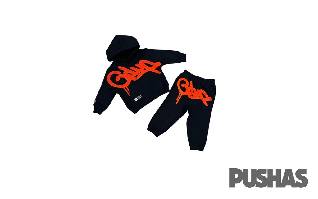 Geedup Handstyle Kids Tracksuit 'Black Burnt Orange'