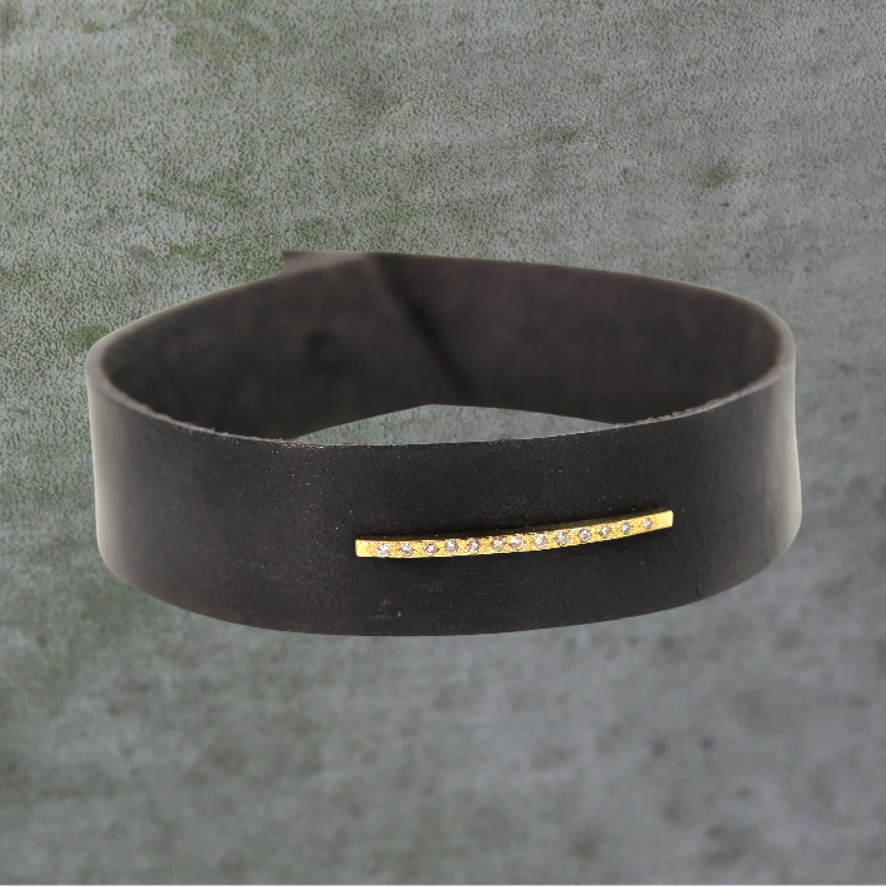 Gold Bar Leather Bracelet