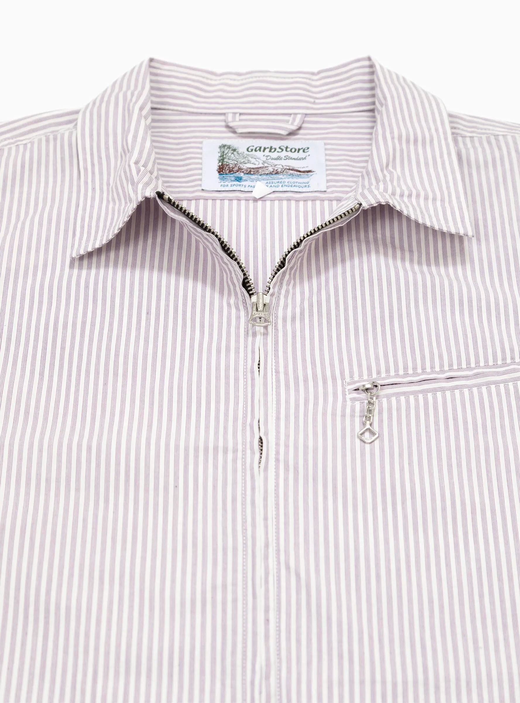 Grande Zip Shirt Purple Stripe