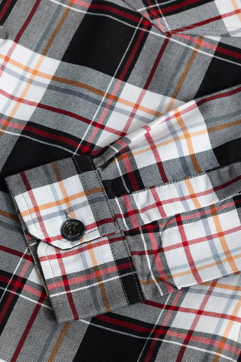 Grid Hatch Fog Grey Checks Shirt