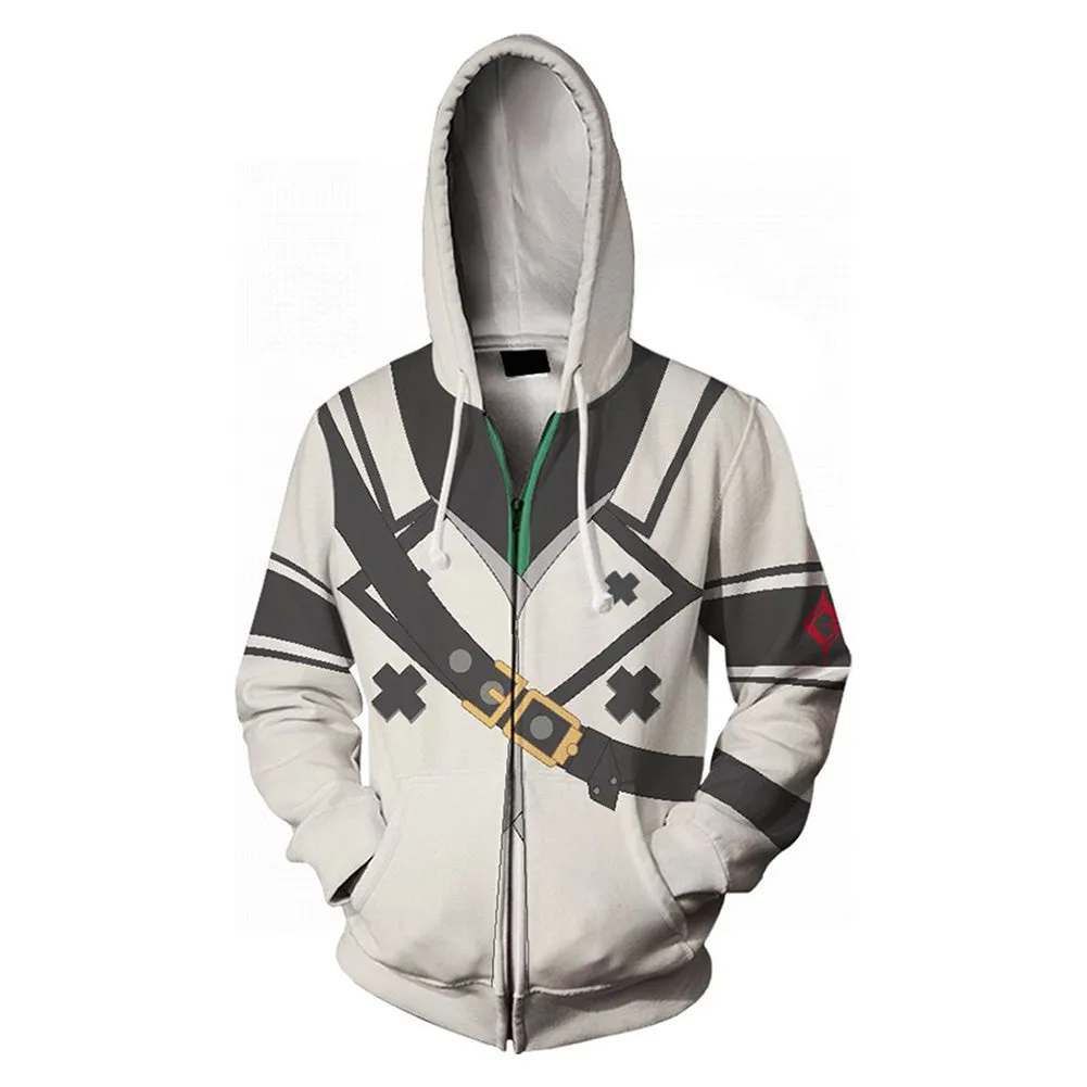 Guilty Gear Ramlethal Valentine Cosplay Hoodie 3D Printed Hooded Sweatshirt Men Women Casual Streetwear Zip Up Jacket Coat