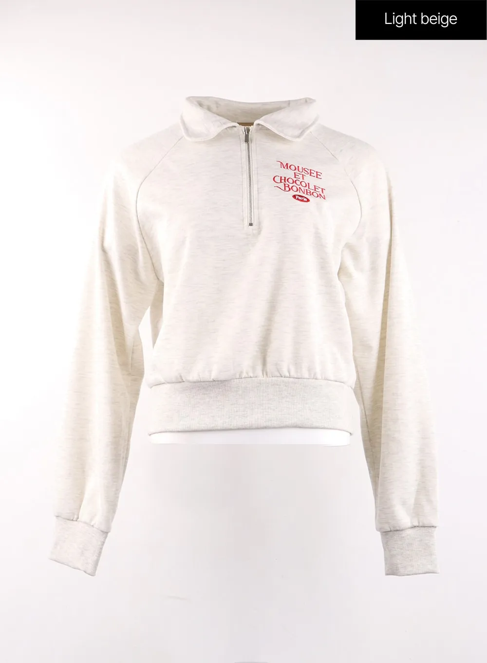 Half Zip Lettering Sweatshirt OF406