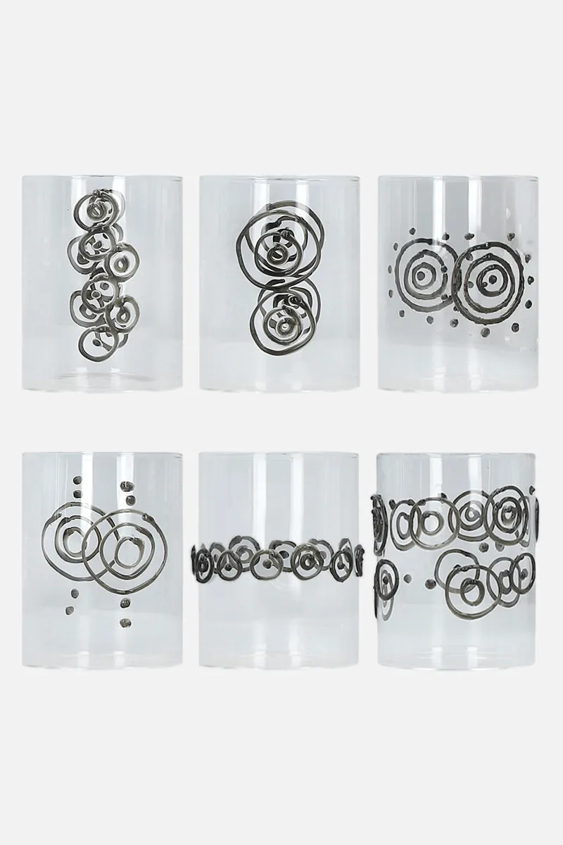 hand-decorated six glasses set