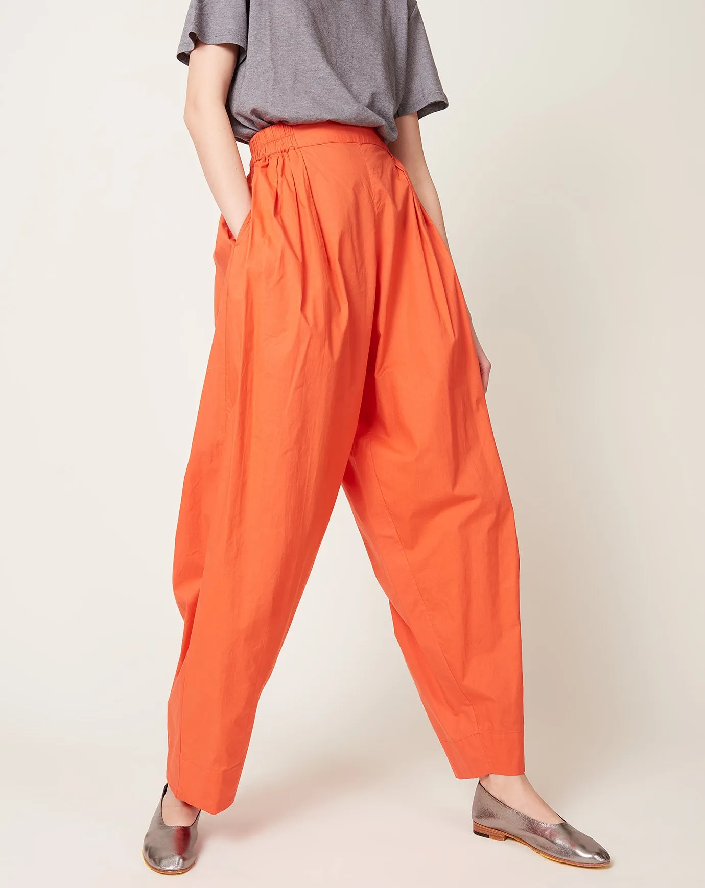 Jai Pleated Pants in Rouge Orange