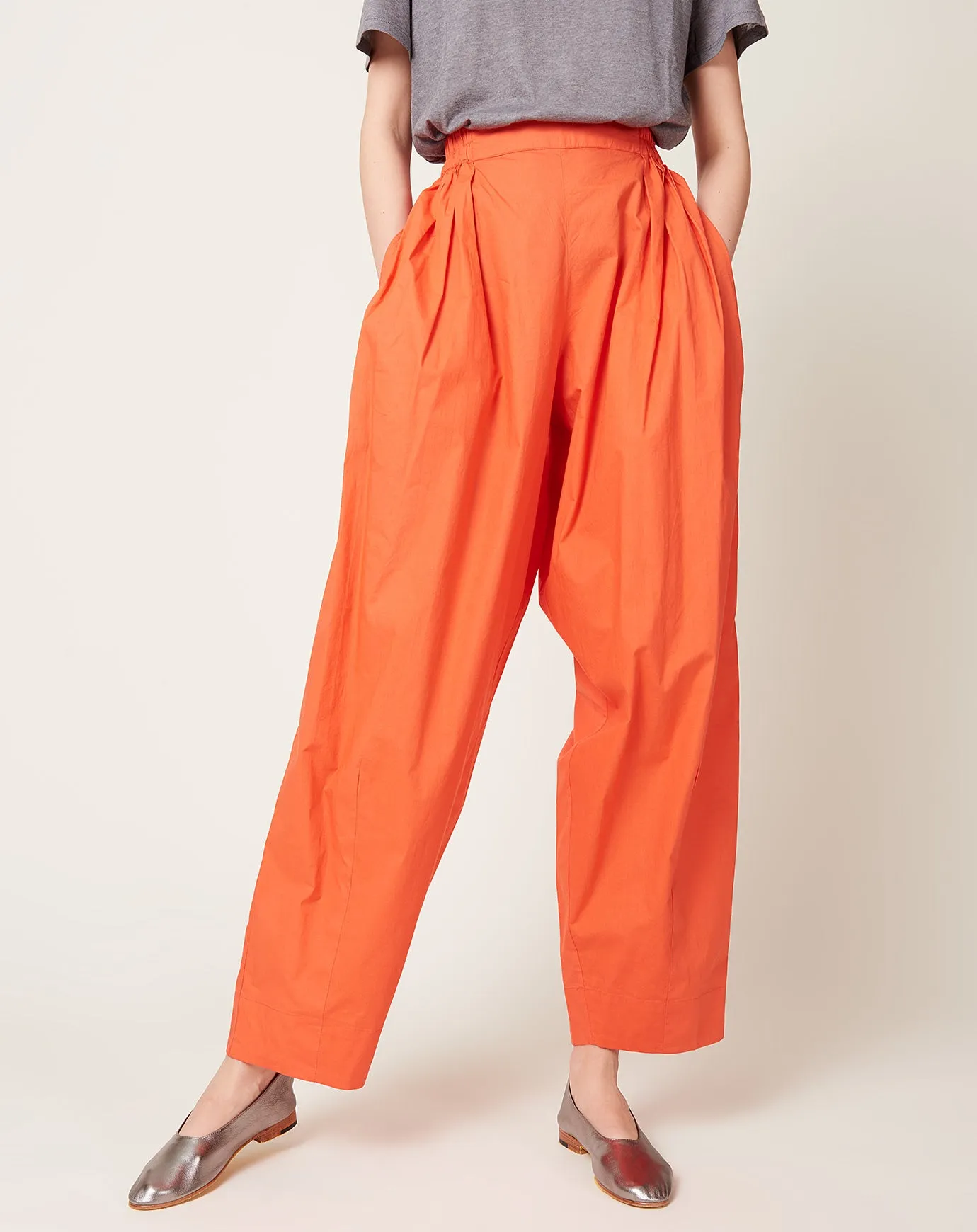 Jai Pleated Pants in Rouge Orange