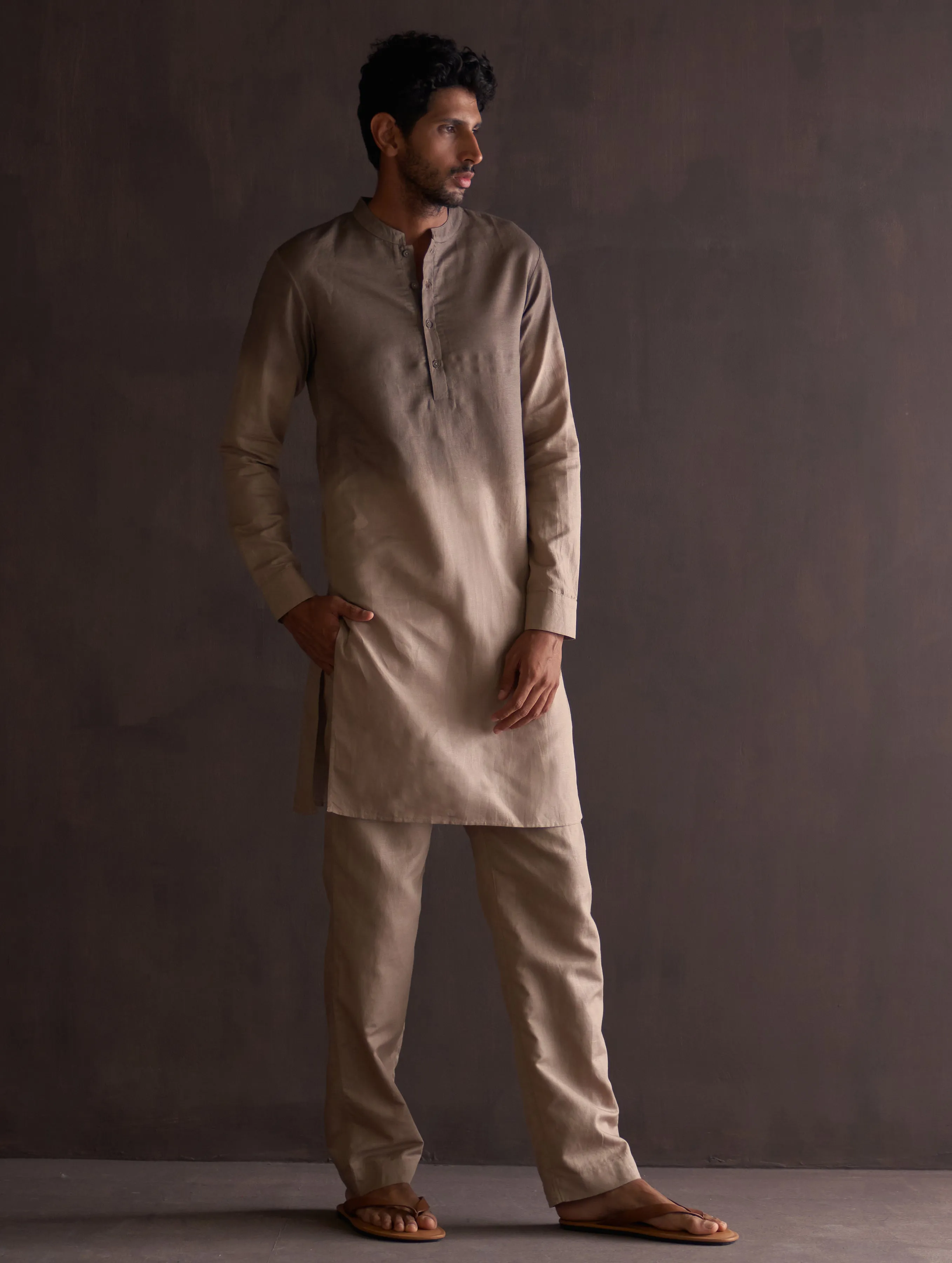 Kash Ombre Kurta Set - River Sand