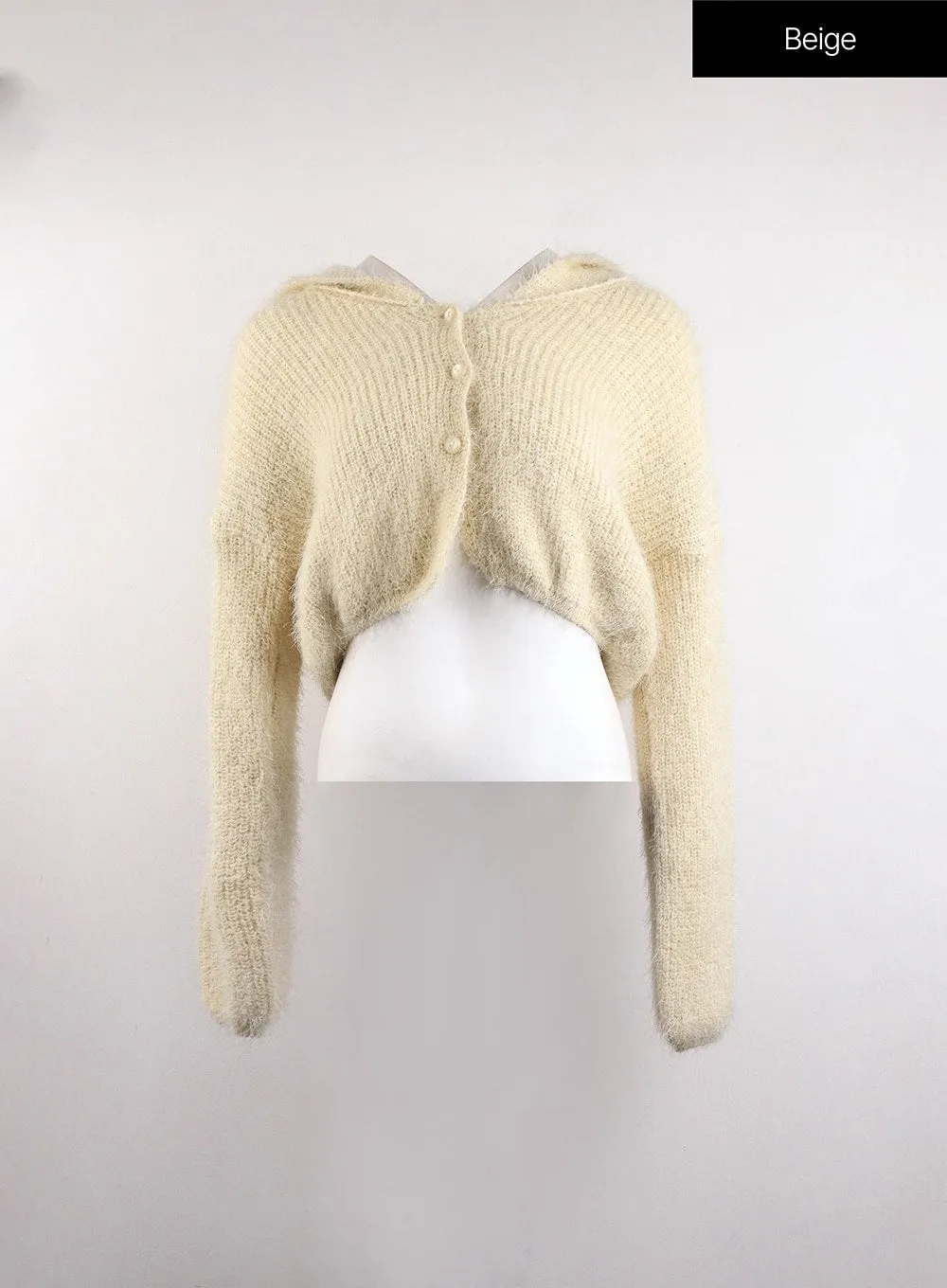 Knit Fuzzy Button-Up Cardigan OJ419